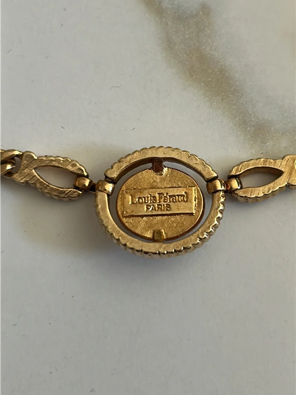 Louis Feraud Gold-Tone Necklace with Black Center Cabochon - Picture 2 of 4